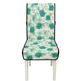 thumbnail image 7 of TSOVTHRID Floral Leaf Cyan Print Quilted Dining Room Chair Covers Soft Armless Chair Slipcovers with Detachable Strap Stretch Seat Cushion Covers for Dining Room, Set of 4, 7 of 7