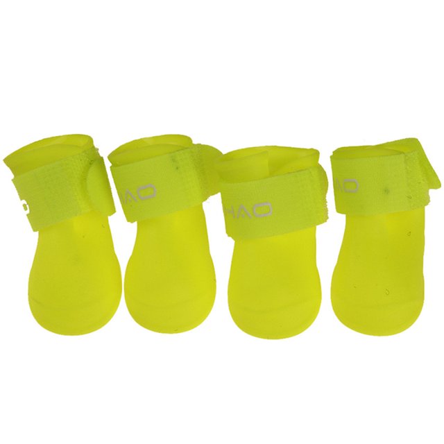 CAROOTU Pet Rain Boots Waterproof Anti-Slip Paw Protection Rain Snow Shoes for Small