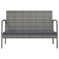 thumbnail image 2 of vidaXL 16 Piece Garden Lounge Set with Cushions Poly Rattan Grey, 2 of 5