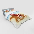thumbnail image 2 of Ambesonne Christmas Bedding Set 4 Pcs, Santa Starfishes, Queen, Grey and White, 2 of 2