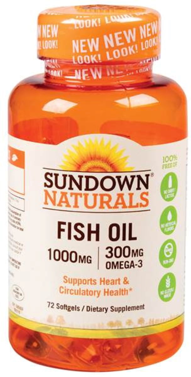Sundown Fish Oil 1000 mg Softgels Cholesterol Free 60 Soft