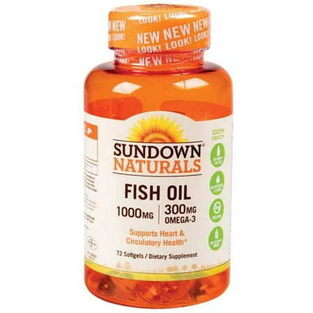 Sundown Fish Oil 1000 mg Softgels Cholesterol Free 60 Soft
