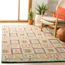 SAFAVIEH Aspen Priscilla Geometric Wool Area Rug, Pink/Gold, 5' x 8'