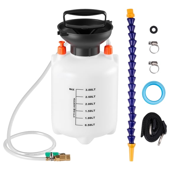 VEVOR Transmission Fluid Pump, 3 L Capacity, Manual Fluid Transfer Pump with 47 in Long Horse & HDPE Tank, Transmission Oil Pump with PTFE Tape, Manual Automotive Oil Filling System for Cars, Boats