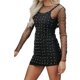 thumbnail image 1 of Vestido De Playa Vestido de playa para mujer Diamantes brillantes Bubble Bead Vestido de verano Ropa de playa (Negro S) Cgtredaw Para estrenar, 1 of 7