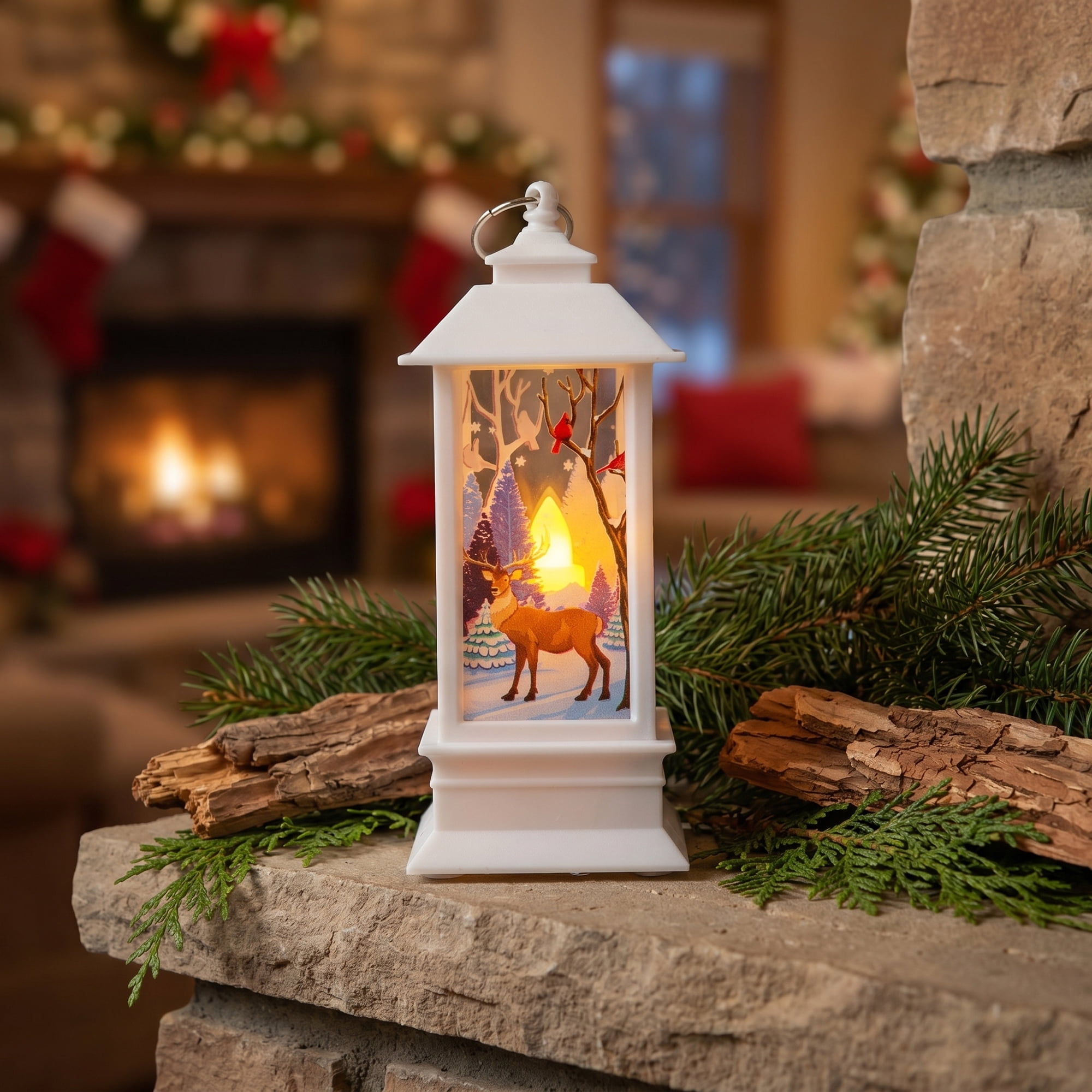 Unique Bargains Light Up Crystal Ball Decorative Lanterns for Decor White Style A