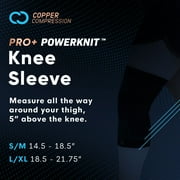 Copper Compression PRO+ Powerknit Performance Knee Sleeve: Compression for Stability, Pain Relief, Arthritis & Tendinitis S/M