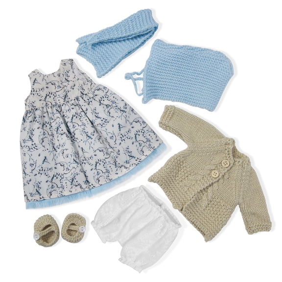 BlissfulPixie Handmade Waldorf Doll Clothes 12 inch clothing Set with Pretty Box Girl Christmas Birthday Gift-Kate's Clothes Accessories