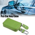 thumbnail image 3 of Unique Bargains Car Key Case Faux Leather Zipper Multifunctional Car Fob Key Case for Auto Remote Key Green, 3 of 7