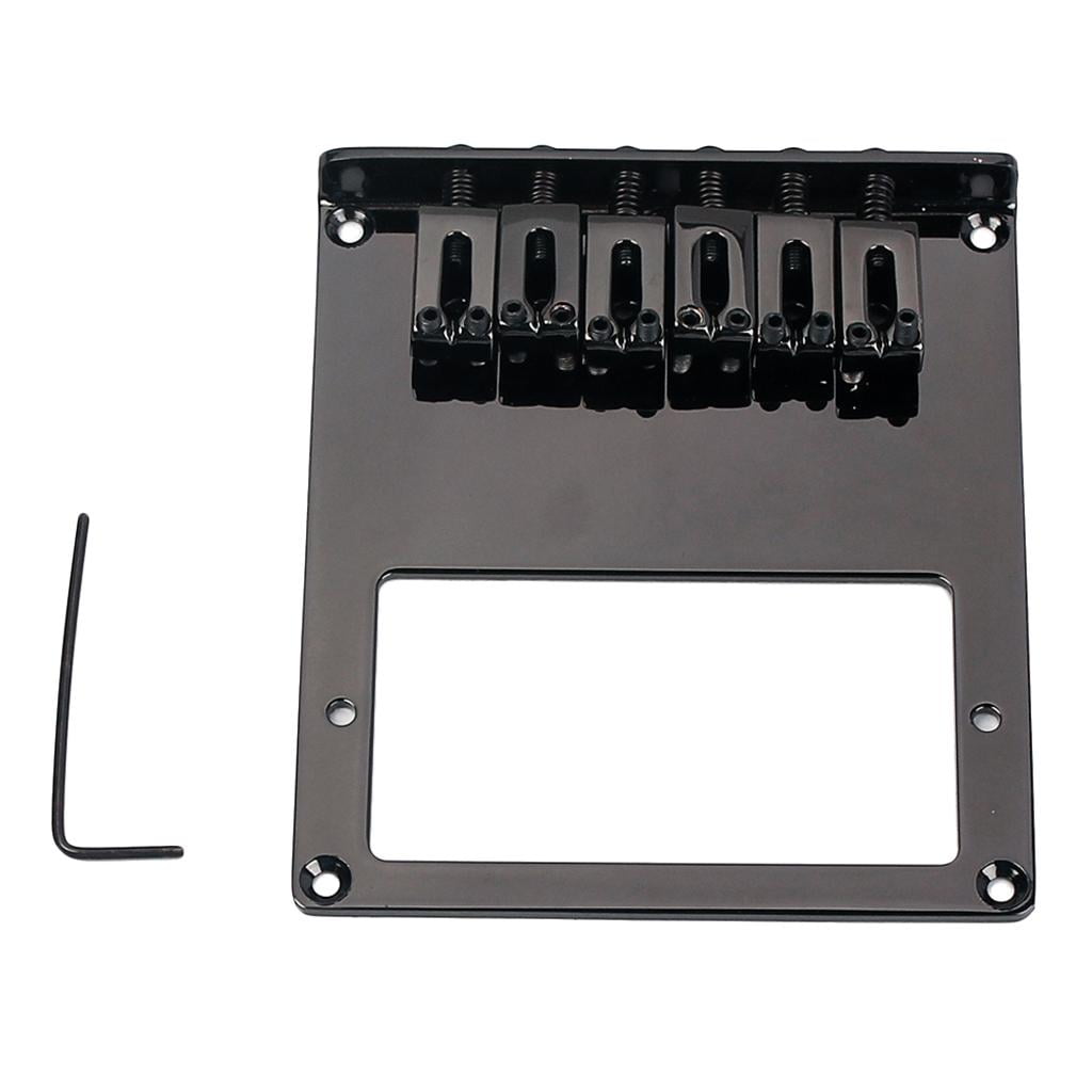Dualoai Electric Guitar Bridge 6 Square Saddle for TL Guitar Humbucker Black Durable