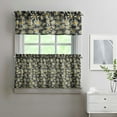 thumbnail image 2 of Boho Vintage Curtains 24 Inch Short - 3 Panel Farmhouse Wildflower Set with Rustic Floral Design, Rod Pocket Kitchen, 2 of 6