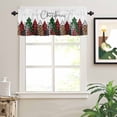 thumbnail image 2 of Merry Christmas Valances for Windows Green Red Plaid Buffalo Xmas Tree Rod Pocket Curtain Valance Window Treatment Short Curtains for Kitchen Living Room, 58"x16", 2 of 5