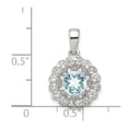 thumbnail image 2 of FB Jewels Sterling Silver Rhodium Plated White Topaz Aquamarine Pendant, 2 of 2
