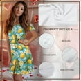 thumbnail image 5 of FKELYI Retro Floral Lemon Leaf Print Summer Nightgowns Women's Sleepwear Dress Button Down Pajama Dress Soft Comfy Crew Neck Sleep Dress Skin-Friendly House Dress for Lounging, 2XL, 5 of 6
