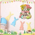 thumbnail image 5 of Easter Spring Flowers Bunny Door Sign Holiday Wooden Hanging Sign Decorative Multicolor 30X30Cm 11 81X11 81In, 5 of 6
