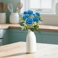 thumbnail image 4 of ERTZAE Artificial Hydrangea Flowers,Patio Hydrangea Bouquets,Living Space Floral Decor,7-Head Artificial Hydrangea & Eucalyptus Bouquet,Blue 14.6-Inch Faux Flowers for Wedding,Home Centerpiece, 4 of 9