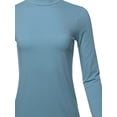 thumbnail image 4 of A2Y Women's Basic Solid Soft Cotton Long Sleeve Mock Neck Top Shirts Titanium M, 4 of 5