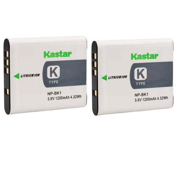Paquete de 2 baterías Kastar NP-BK1 para cámaras Sony