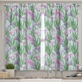 thumbnail image 2 of Ambesonne Vintage Asian Valance & Curtain, Purple Iris with Bird, 55"x24", Baby Blue Pink, 2 of 7