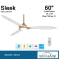 thumbnail image 6 of 3 Blade Ceiling Fan With Light Kit In Contemporary Style-13 Inches Tall And 60 Inches Wide Minka Aire Fans F868l-Sbr/Whf, 6 of 7