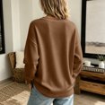 thumbnail image 4 of Dwellite Womens Knit V Neck Sweater Long Sleeve Fall Tops Lightweight Basic Pullover Tops Coffee M, 4 of 6