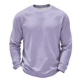 thumbnail image 3 of Oazcsf Mens Long Sleeve Shirts Casual Waffle Knit Thermal Pullover Sweater Crew Neck Lightweight Texture Undershirt Winter Thick Big and Tall Men's Tops, 3 of 5