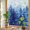Blue, variant on Blue Christmas Window Privacy Film Rainbow Static Cling Stain Glass Window Film for Glass Door, Decorative UV Blocking Sunroof Decal Sticker for Car 17.7"x39.3" Winter Xmas Trees Snowflakes Rustic