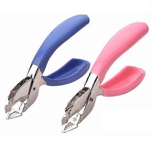 2pcs Staple Removers Staple Pull Office Staple Removal Tool Hand-held Comfort and Energy Saving, no Damage to Paper(Pink and Blue)