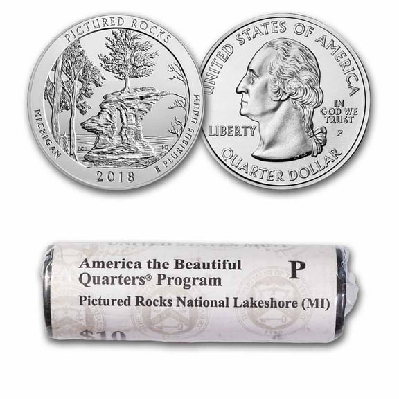 2018-P ATB Quarter Pictured Rocks Lakeshore 40-Coin Roll BU