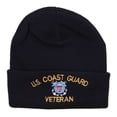thumbnail image 3 of US Coast Guard Veteran Embroidered Long Beanie - Black OSFM, 3 of 6