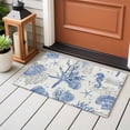 thumbnail image 4 of 2x3 Ft Entryway Area Rug, Blue Seashells Kitchen Rug Runner Washable Floor Mat, Coastal Nautical Ocean Starfish Coral Non Slip Indoor Door Mat Throw Carpet for Bathroom Living Room Bedroom, 4 of 8