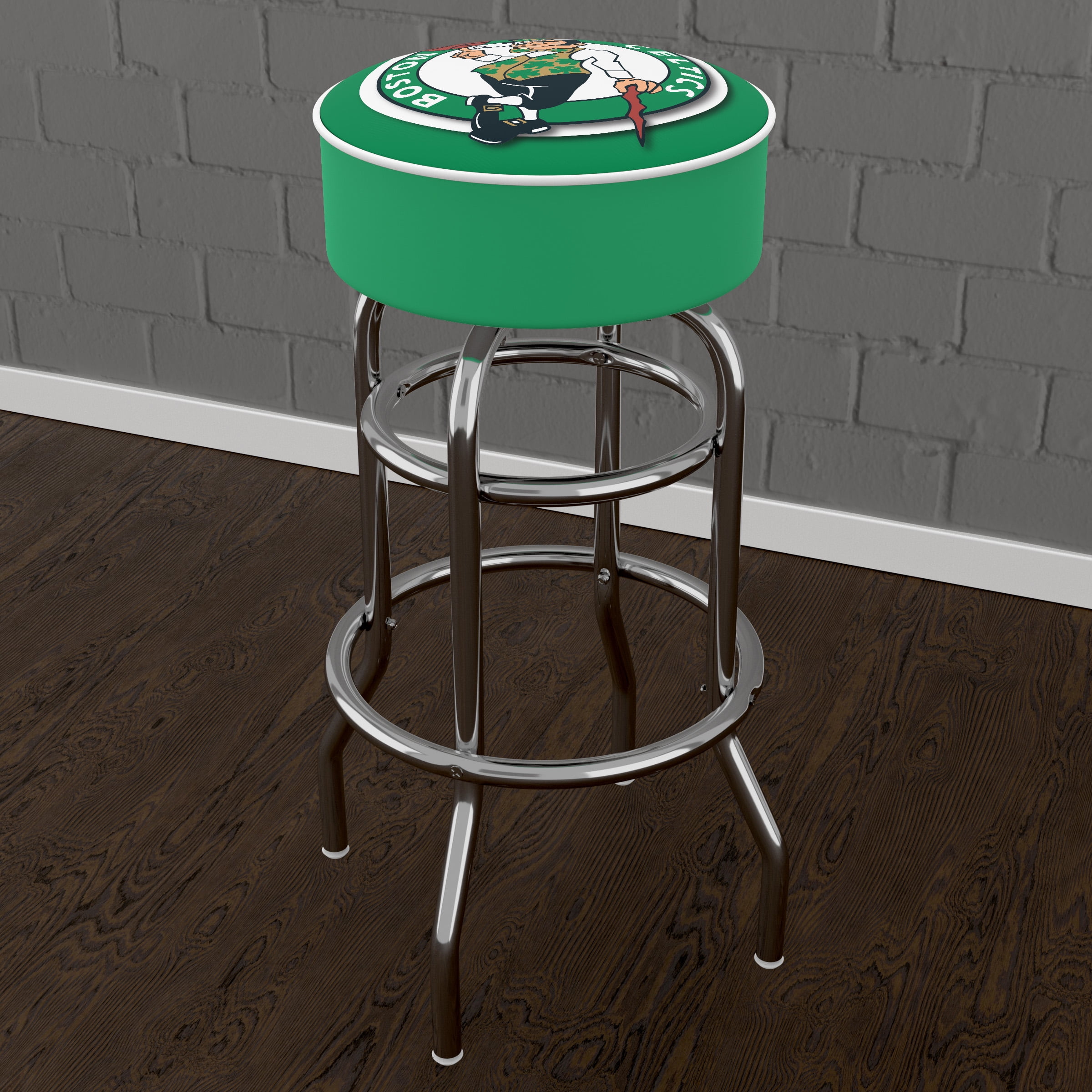 Trademark Gameroom Boston Celtics Logo Bar Stool with Padded Seat