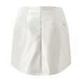 thumbnail image 5 of Skirts for Women Ladies Stretch Leather Skirt Casual Mini Skinny Pencil Work Skirt Women's Skirts Beige M, 5 of 6