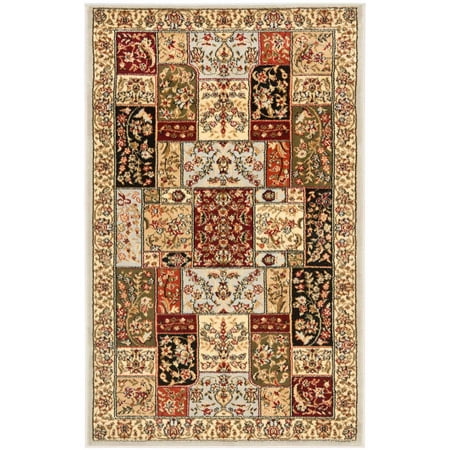 SAFAVIEH Lyndhurst Edith Traditional Area Rug  Grey/Multi  4  x 6 Lyndhurst Rug Collection. Luxurious EZ Care Area Rugs. The Lyndhurst Collection features luxurious  easy care  easy-maintenance area rugs made to add long lasting charm and decorative beauty even in the busiest  high traffic areas of the home. Hand tufted using a blend of soft yet durable synthetic yarns styled in traditional Persian florals  interwoven vines and intricate latticework. Use the Lyndhurst rugs in your home for an elegant and transitional upgrade.