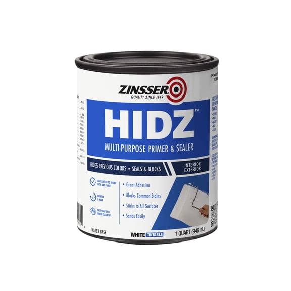 White, Zinsser HIDZ Multi-Purpose Primer & Sealer-373693, 1 qt