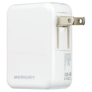 Merkury Innovations 5.4A Wall Charger - 3 USB-A + 1 USB-C, Foldable Plug, White