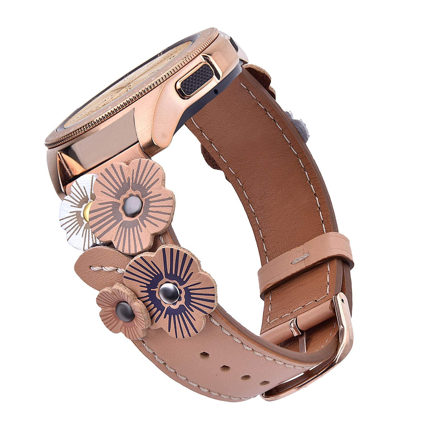 V-MORO Bracelet Compatible with Galaxy Watch 4/5 Band 40mm 44mm Women, Boho  Multilayer Fashion Leather Strap for Samsung Watch 5 Pro Band 45mm/Watch 4