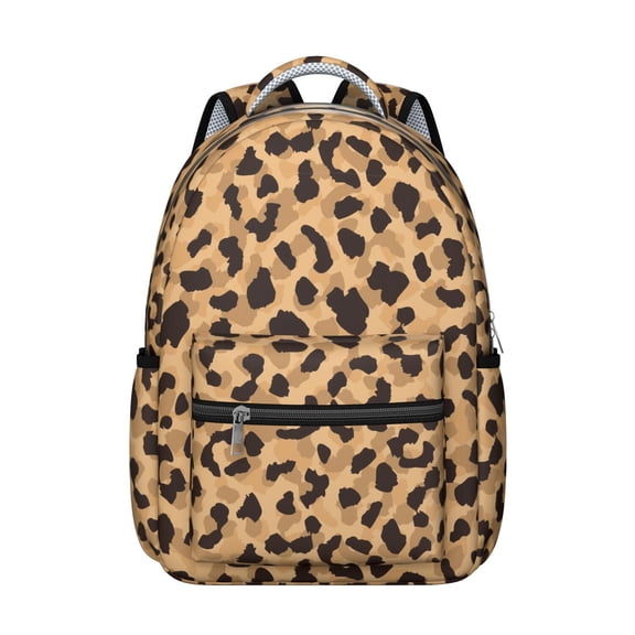 Leopard Print Backpack for School,Cute School Bag,Schoolbag with Adjustable Shoulder Straps & Padded Back,15.3"x11"x7.1".