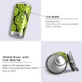 thumbnail image 3 of Tumbler Kiwi Green Summer Insulated Office Coffee Cup Back to School Beverage Container Travel Mug with Straw and Lid Double Wall Stainless Steel 20oz, 3 of 5