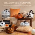 thumbnail image 4 of Halloween Cute 3D Pumpkin Shaped Throw Pillow for Halloween Decorative, 6" x 12", Orange, 1 Pack, 4 of 5