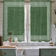 thumbnail image 2 of Green Retro Greek Key Kitchen Curtains, Geometric Greece Ancient Rustic Light Filtering Window Curtain Panels, 2Pcs Rod Pocket Window Treatments Set for Living Room Bathroom Bedroom 42x63 Inches, 2 of 9