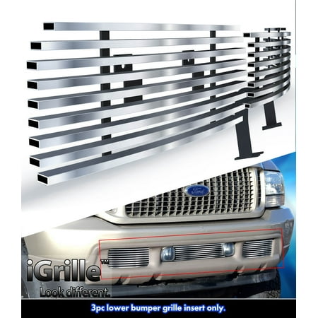 - Fits 99-04 Ford F250/F350 Super Duty Stainles Steel Bumper Billet Grille
