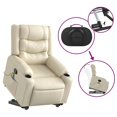 thumbnail image 5 of vidaXL Stand up Massage Recliner Chair Cream Faux Leather, 5 of 7
