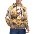 thumbnail image 2 of Lsque Cute Panda Sunflower Pattern Casual Men's Hoodie,Hooded Sweatshirt with Kangaroo Pocket,Pullover Hoodie-XX-Large, 2 of 7