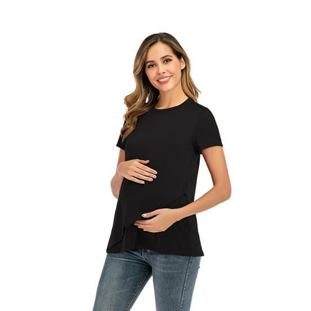 

2022 New Breastfeeding Maternity Clothes Aliexpress Amazon European And American Women S Clothing T-Shirt Round Neck Pullover Short Sleeve Top