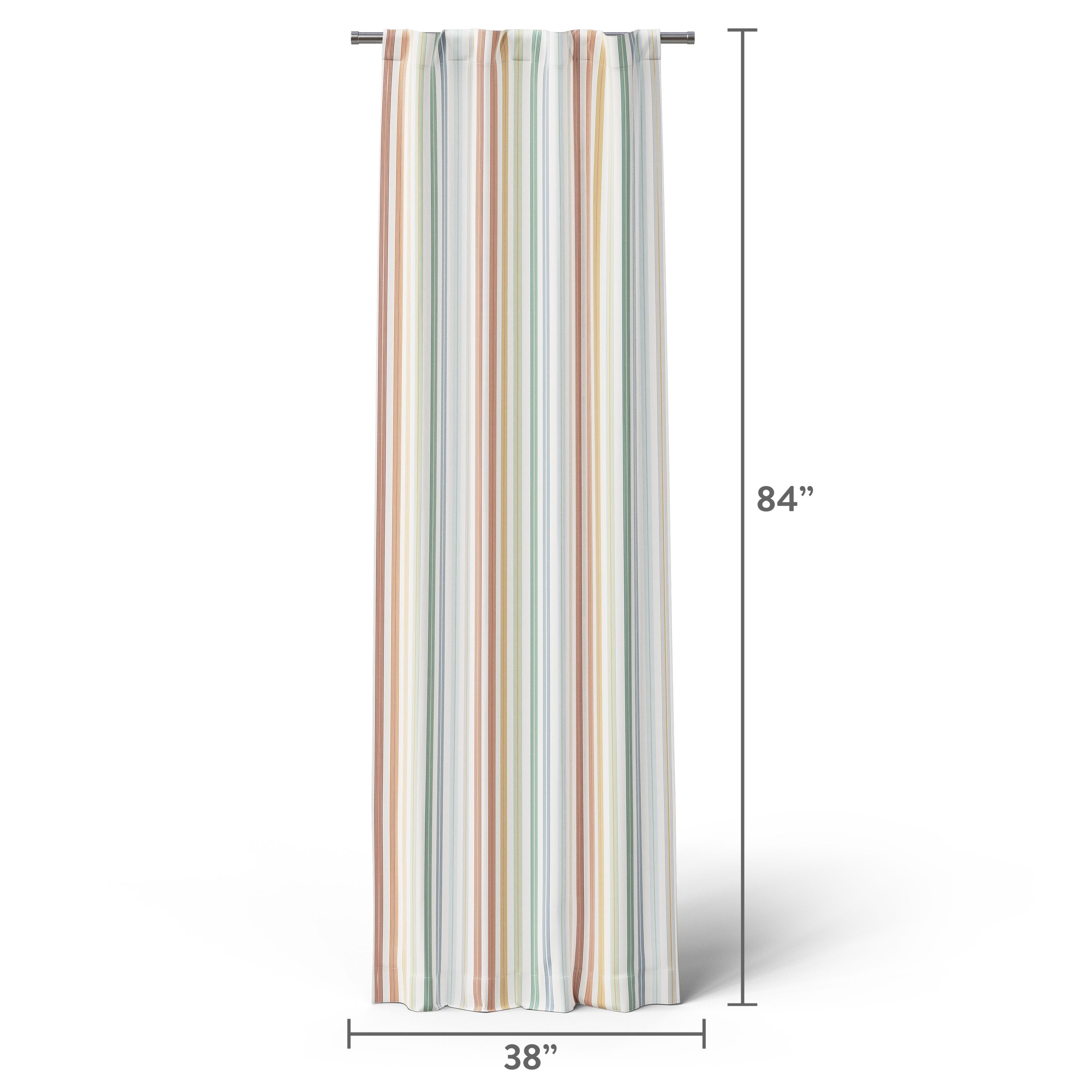Mainstays Kids Multicolor Stripe 100% Blackout Curtain Panel, 38 x 84 in