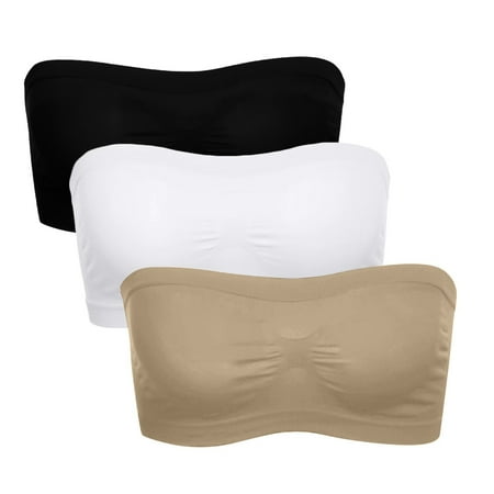 Ovticza Women s Beauty Back Smoothing Strapless Bra  4-Way Stretch Fabric  Lightly Lined Cups Up Bra 3 Pack White XXL
