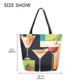 thumbnail image 5 of FORMRS Womens Canvas Tote Bag with Zipper Inner Pocket Shoulder Handbag, Art Cocktails, 5 of 7