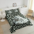 thumbnail image 3 of 3D Leopard Comforter Set Queen,Grey Leopard Print Bedding Set,Animal Bedding Comforter Sets,Jungle Cheetah Duvet Insert,Wildlife Abstract Art Quilt Bedroom Decor, 3 of 5