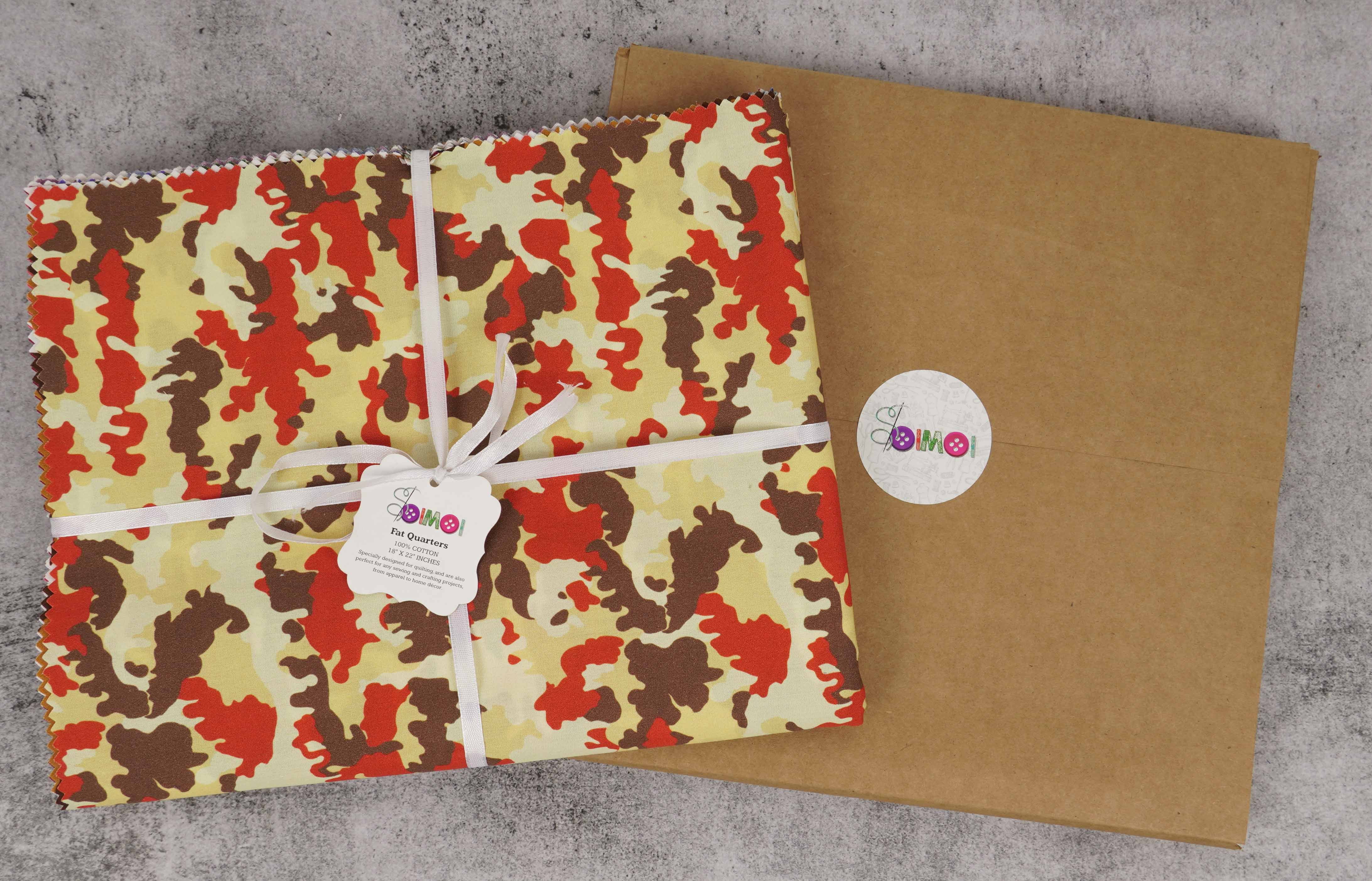 Soimoi 8 Pc Fat Quarter Bundle,CamouflagePrint 18"x 22"DIY Patchwork-100% CottonPre-Cut Quilting Fabric Multicolor